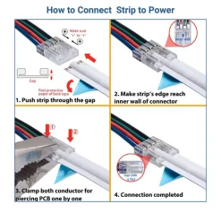 Conector tira a tira LED COB - RGB - 10mm - IP20