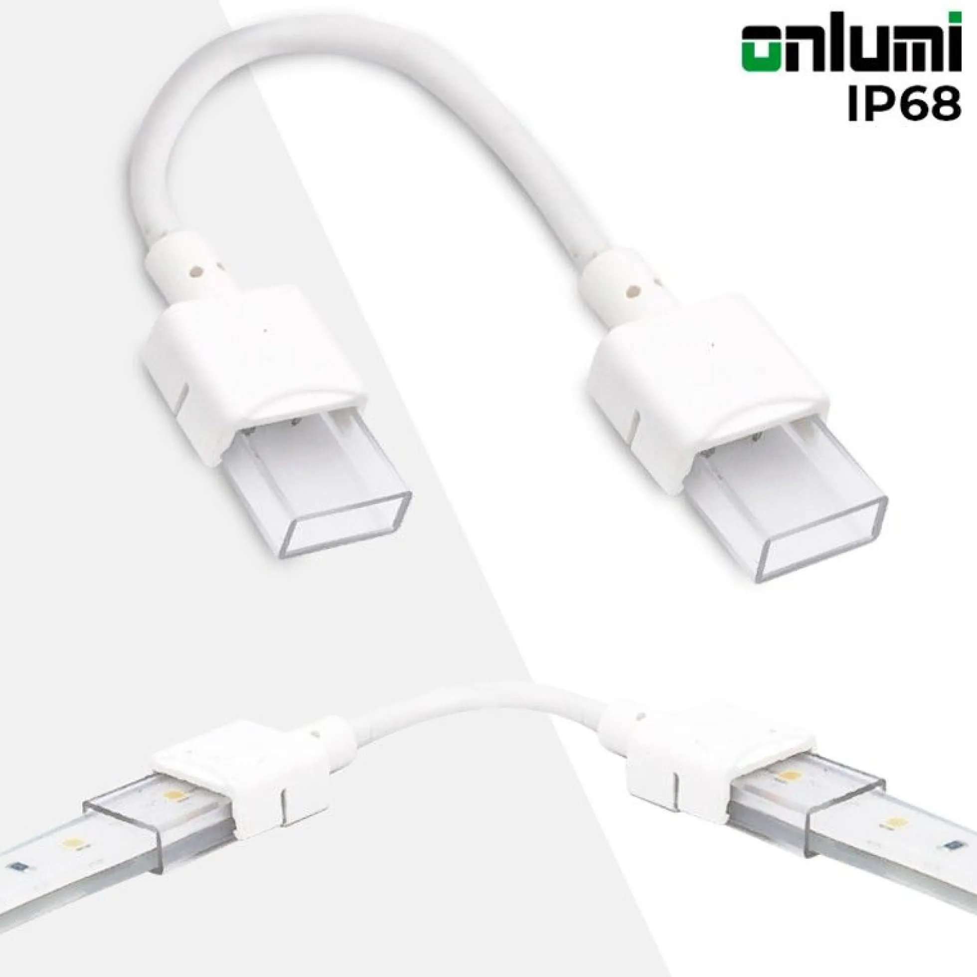 Conector tira LED estanco con cable - 2 pines - Tira 10 mm - IP68