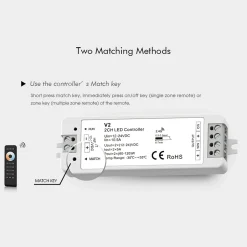Controlador CCT 12-24V DC - 2 canales - 5A/canal - RF 2.4GHz - Skydance