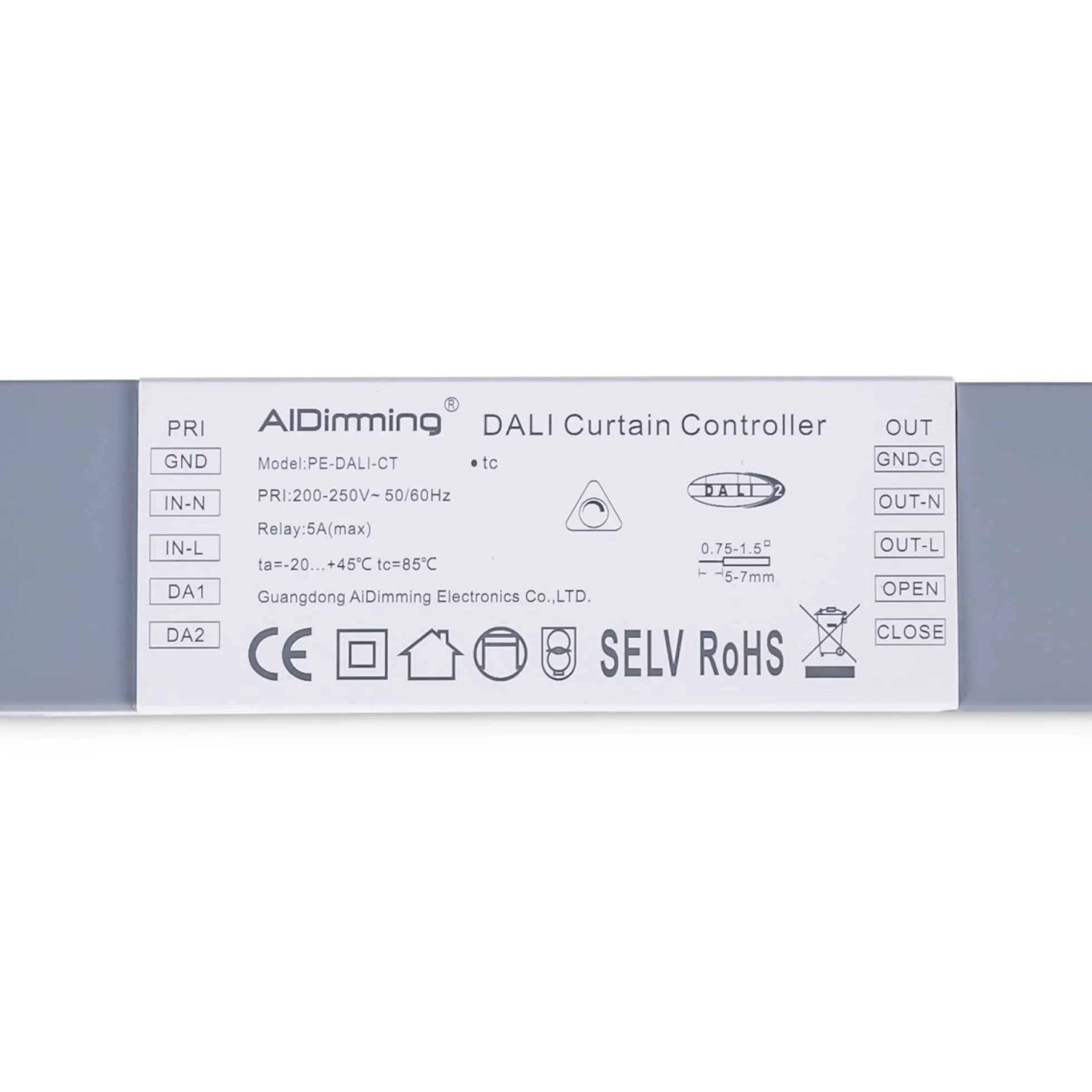 Controlador DALI para motor de cortinas de 5 cables - 5A - 500W