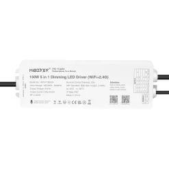 Controlador 5 en 1 para tira LED con fuente de alimentación 150W - 24V DC - WIFI+2.4G - IP67