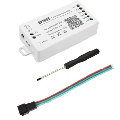 Controlador LED IC pixel WIFI RGB/RGBW - 5-24V DC - 2048 pixeles