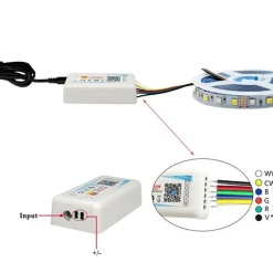 Controlador LED RBG+CCT SMART WIFI con mando a distancia - 12-24V DC - 5 canales