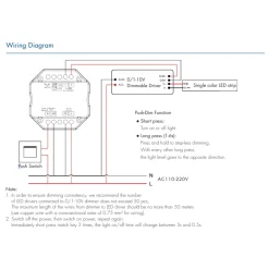 Controlador MINI 0/1-10V - WiFi+RF - PUSH Dim - 100-240V AC - TUYA - Skydance