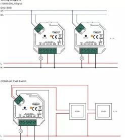 Controlador monocolor DALI y PUSH Dimmer - 400W - 1 canal - 100-240V AC - Sunricher