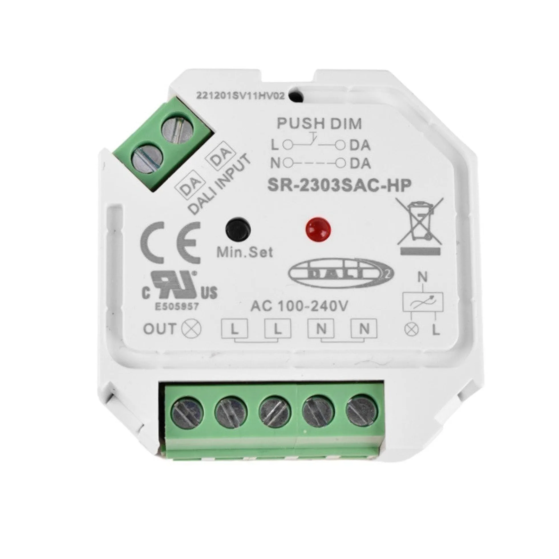 Controlador monocolor DALI y PUSH Dimmer - 400W - 1 canal - 100-240V AC - Sunricher