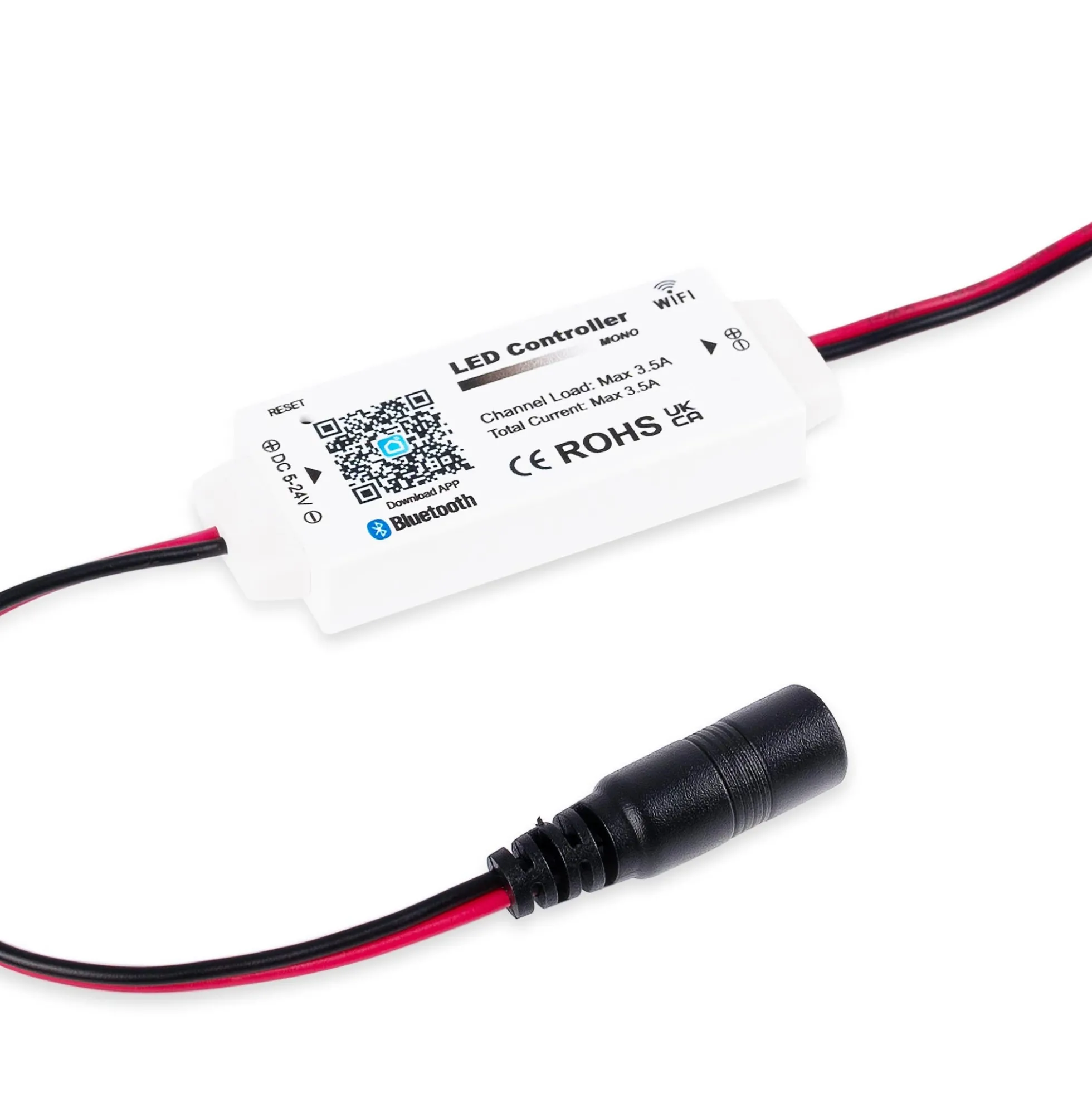 Controlador monocolor mini - WiFi + Bluetooth - 5-24V DC - 3.5A