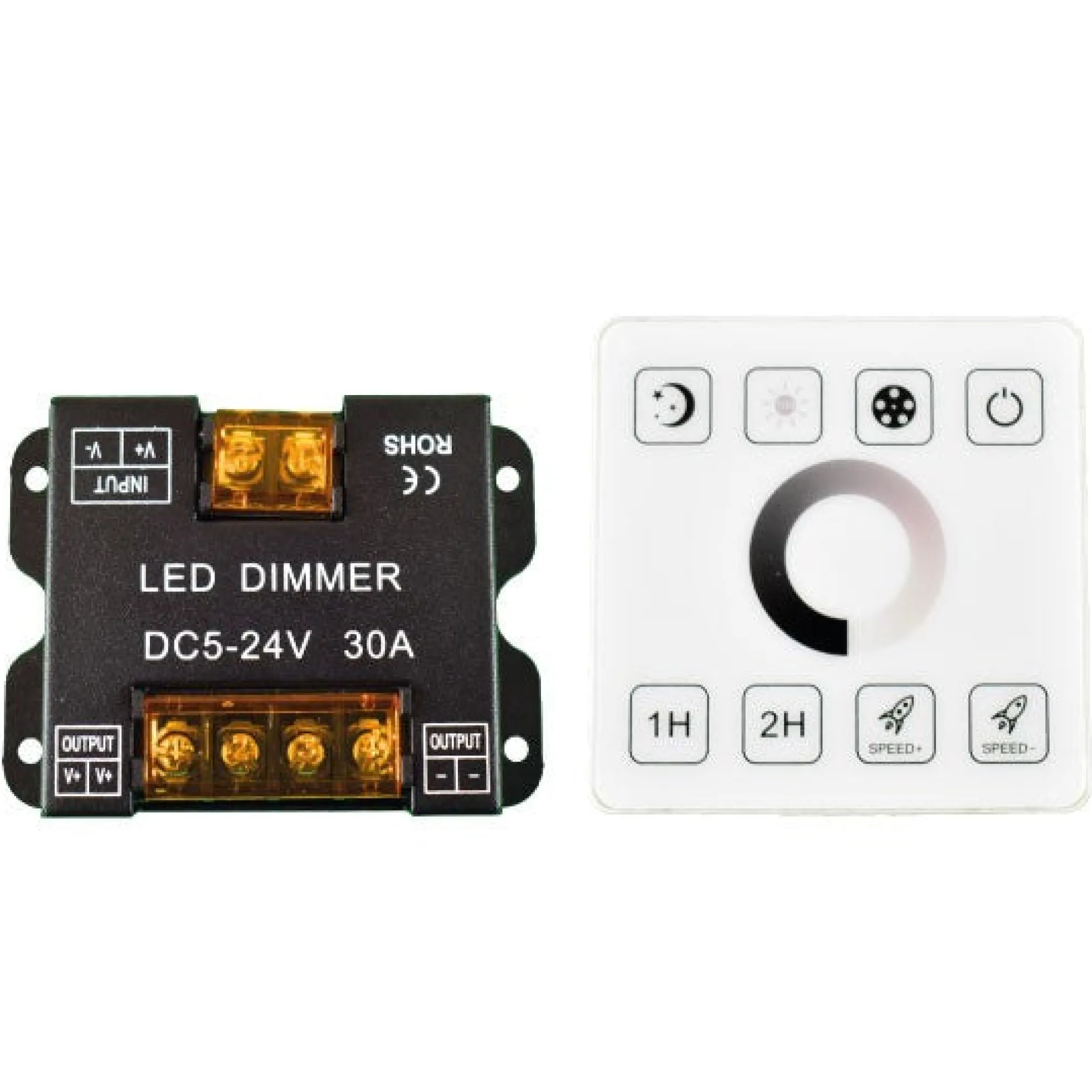 Controlador MONOCOLOR para tiras LED con panel táctil RF - 5-24V/DC