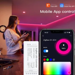 Controlador para tira LED RGB - 6A por canal - ZigBee/TUYA SMART