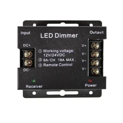 Controlador / regulador de temperatura de color y mando RF para tira LED CCT 12/24V-DC 12A