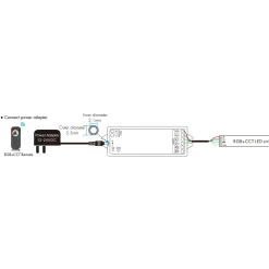 Controlador RGB + CCT 12-24V DC - 5 canales - 3A/canal - RF 2.4GHz - Skydance