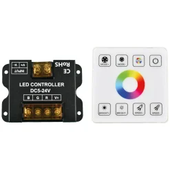 Controlador RGB para tiras LED con panel táctil RF - 5-24V/DC