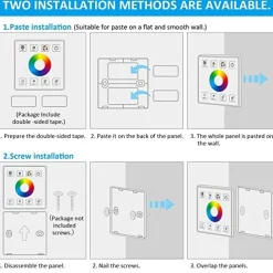 Controlador RGBW para tiras LED con panel táctil RF - 5-24V/DC