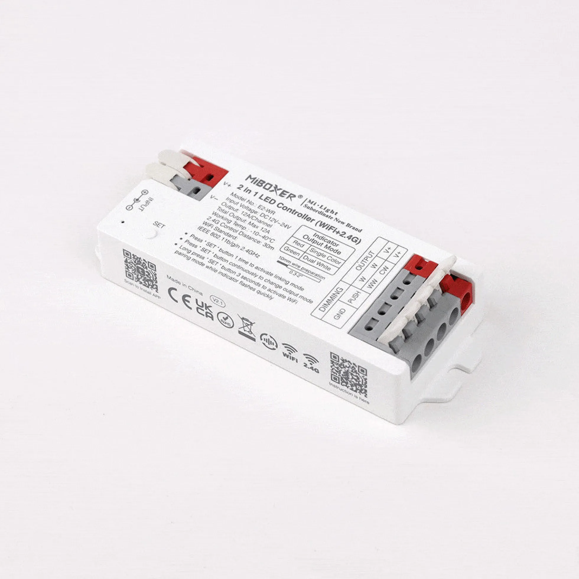 Controlador tira LED 2 en 1- Monocolor - CCT - 12/24V DC - 2.4GHz+ WiFi - Mi Boxer - E2-WR