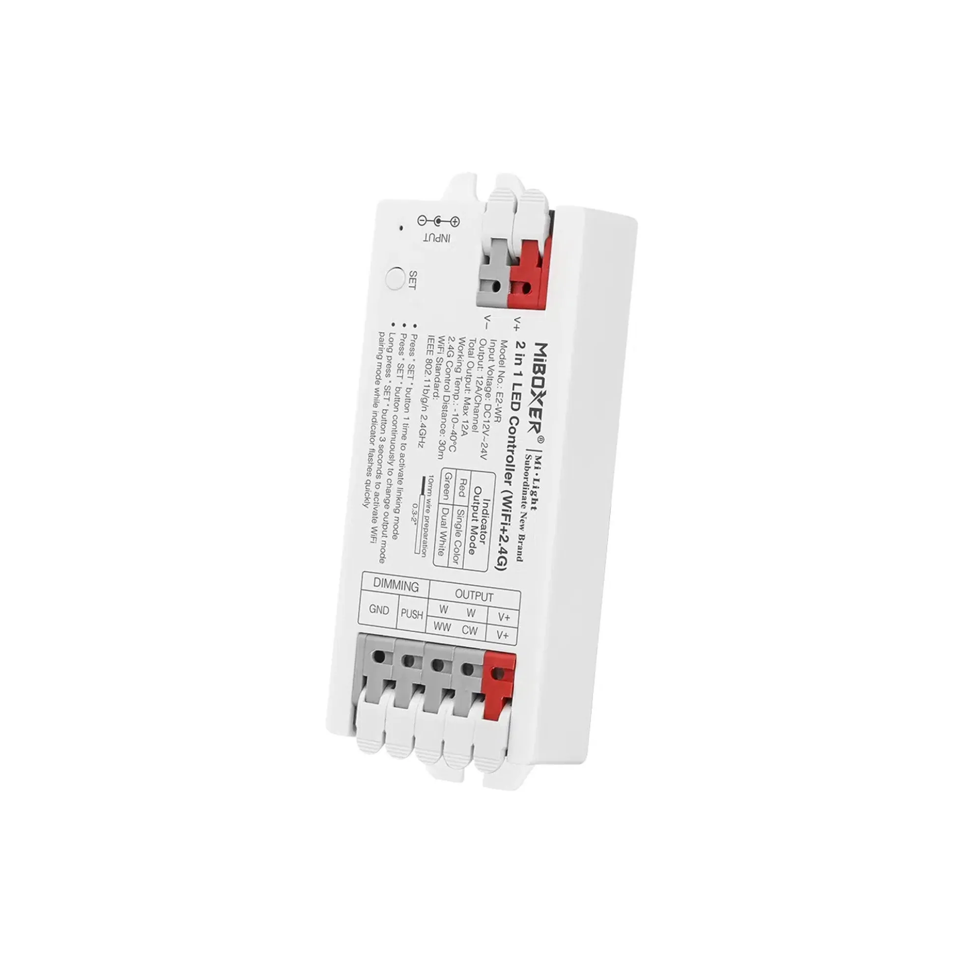 Controlador tira LED 2 en 1- Monocolor - CCT - 12/24V DC - 2.4GHz+ WiFi - Mi Boxer - E2-WR