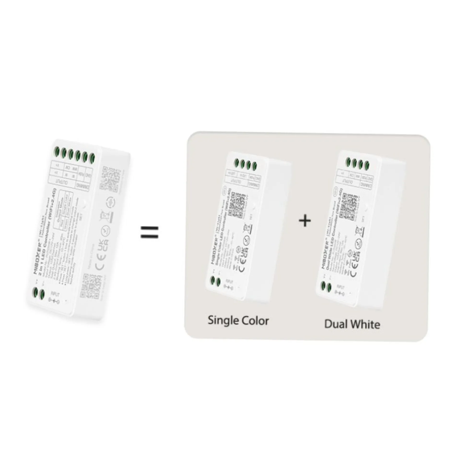 Controlador tira LED 2 en 1- Monocolor - Dual White - 12/24V DC - 2.4G - MiBoxer - FUT035S+