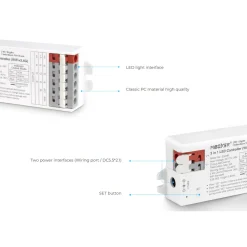 Controlador tira LED 3 en 1- RGB / RGBW / RGB+CCT - 12/24V DC - 2.4GHz+ WiFi - Mi Boxer - E3-WR