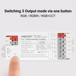 Controlador tira LED 3 en 1- RGB / RGBW / RGB + CCT - 12/24V DC - 2.4GHz - Mi Boxer - E3-RF