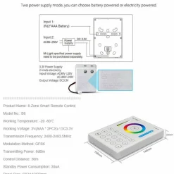 Control Remoto 8 Zonas RGB+CCT | Mi Light