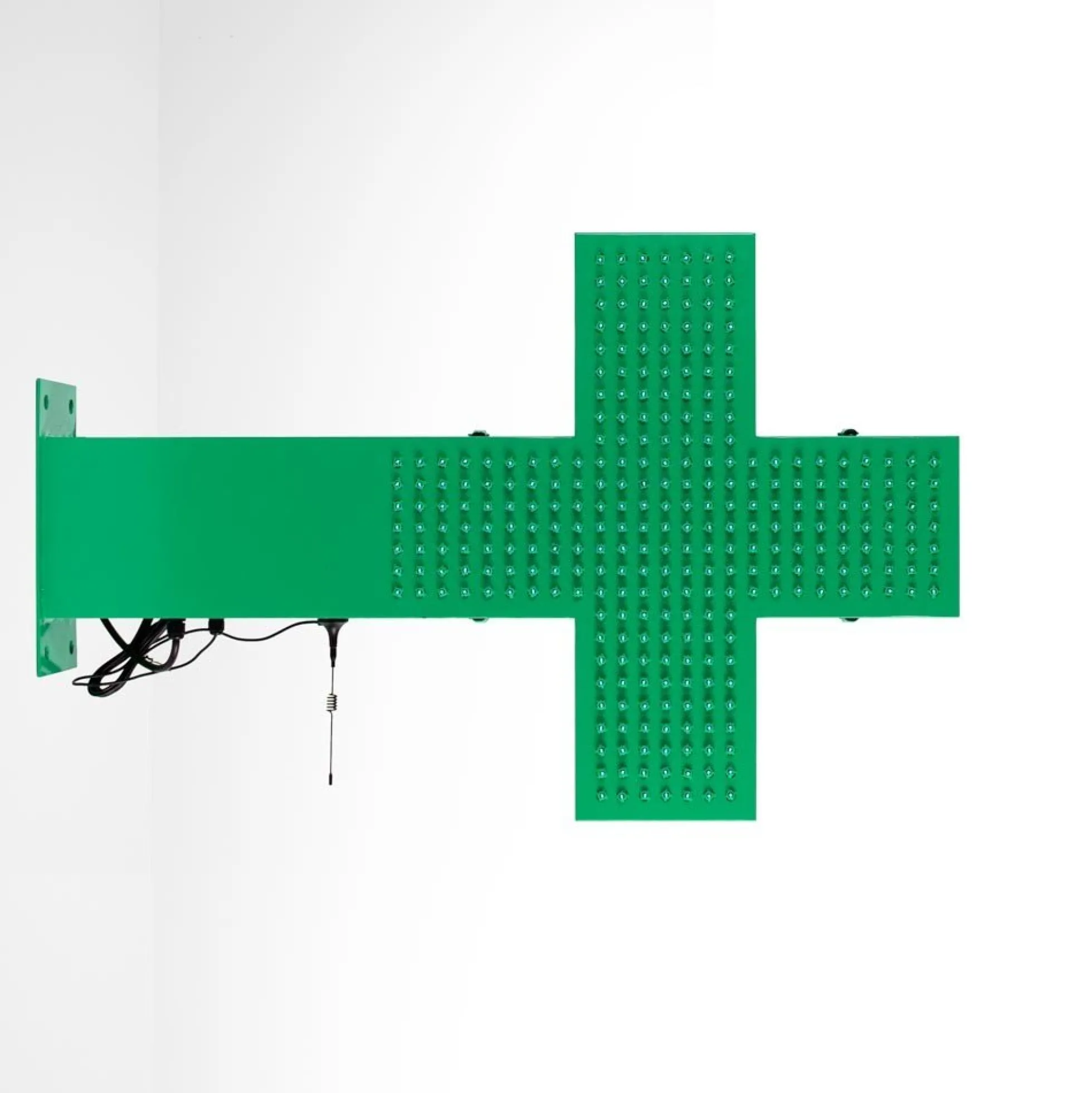 Cruz de farmacia LED monocolor verde - 50x50cm - Doble cara - Exterior