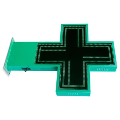 Cruz de farmacia LED monocolor verde programable P10 - Exterior - 96x96cm