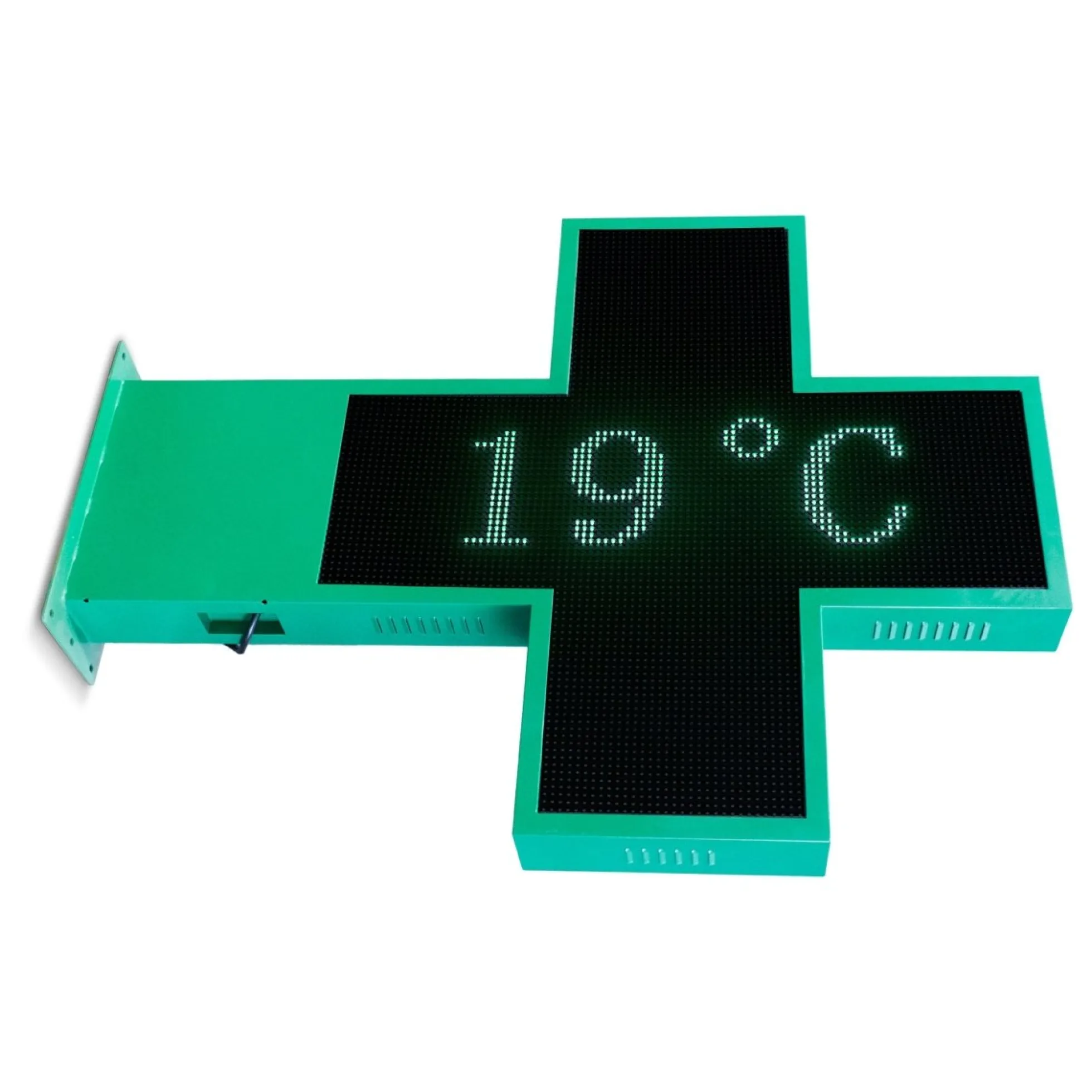 Cruz de farmacia LED monocolor verde programable P10 - Exterior - 96x96cm