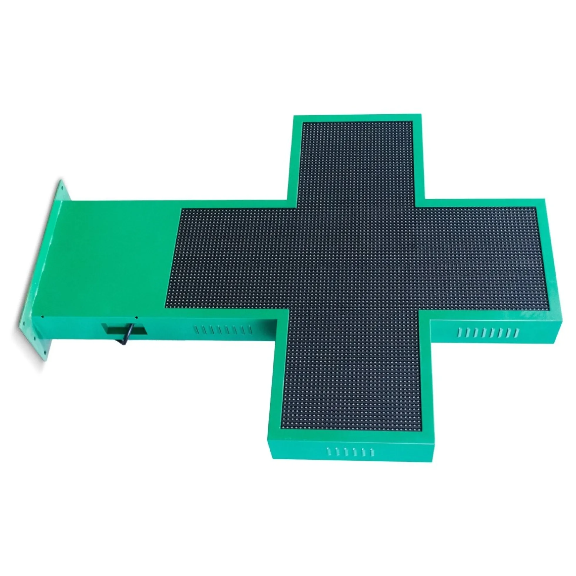 Cruz de farmacia LED monocolor verde programable P10 - Exterior - 96x96cm