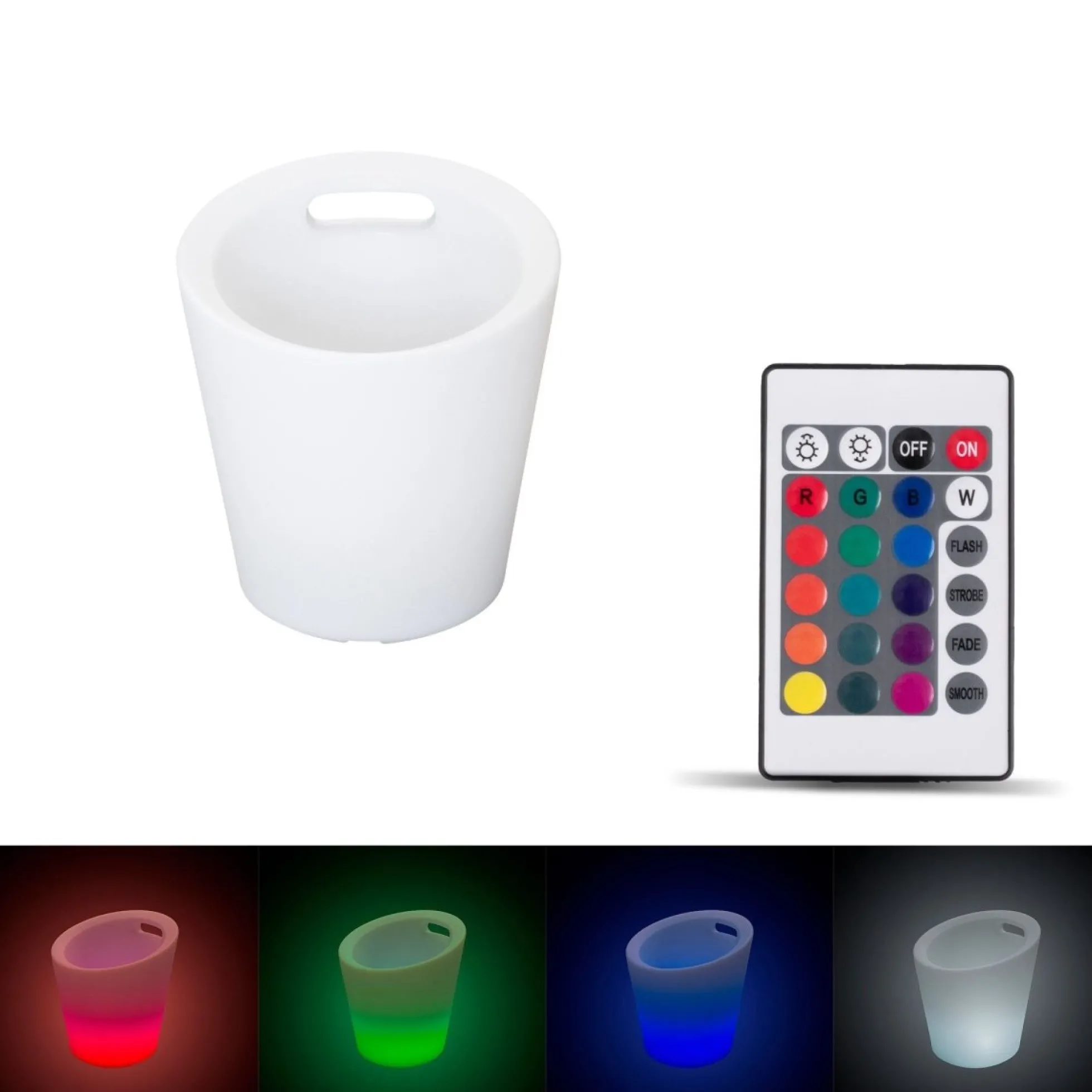 Cubitera LED RGBW - 6W - Ø 29 cm - Recargable