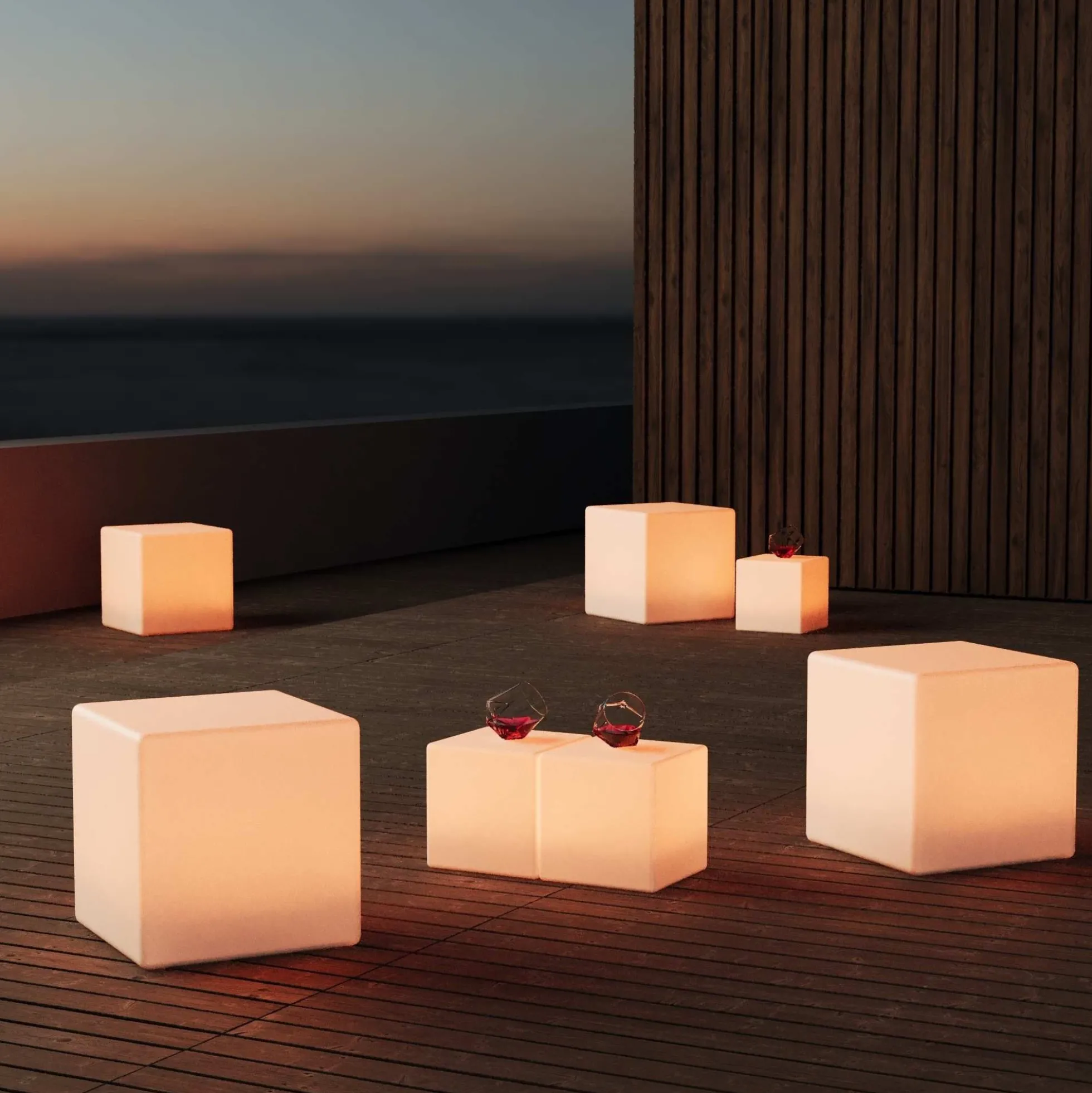 Cubo luminoso LED RGBW - 6W - Recargable