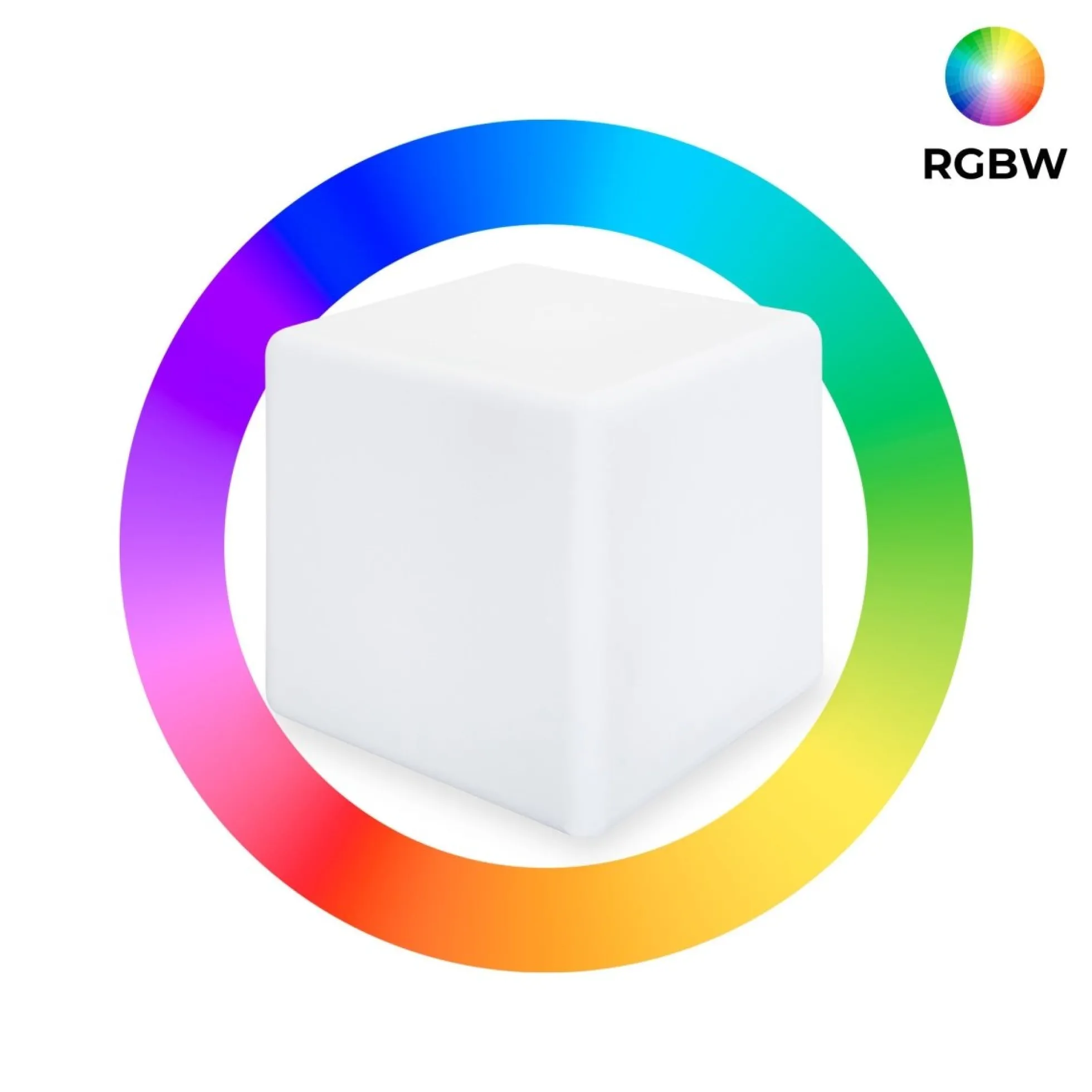 Cubo luminoso LED RGBW - 6W - Recargable