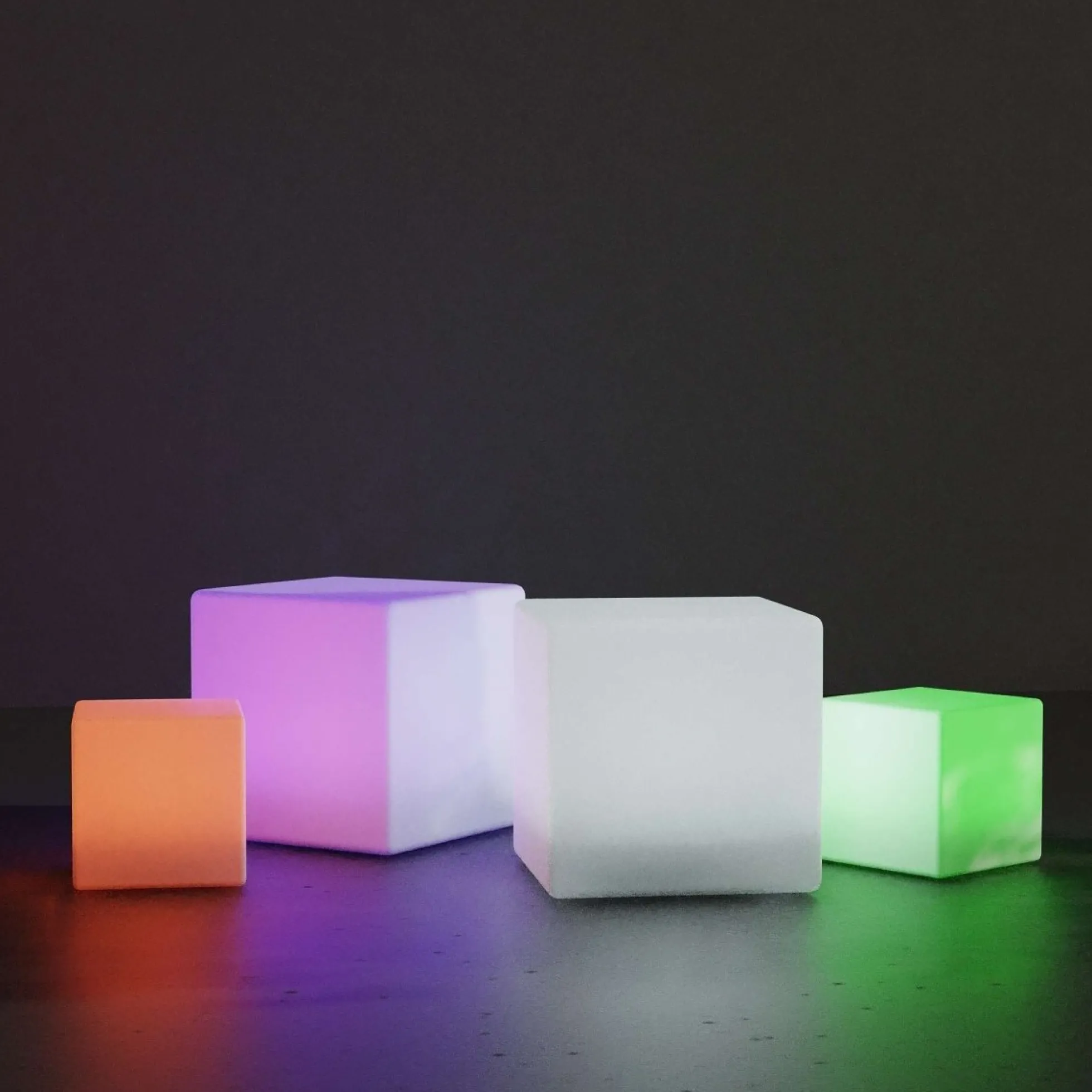Cubo luminoso LED RGBW - 6W - Recargable