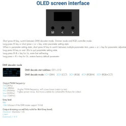 Decodificador DMX512 12-24V DC - 6A/ canal - 5 Canales - Pantalla OLED