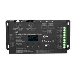 Decodificador DMX512 12-24V DC - 6A/ canal - 5 Canales - Pantalla OLED