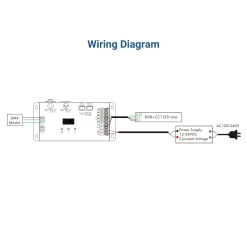 Decodificador DMX512 12-24V DC - 6A/ canal - 5 Canales - Pantalla OLED