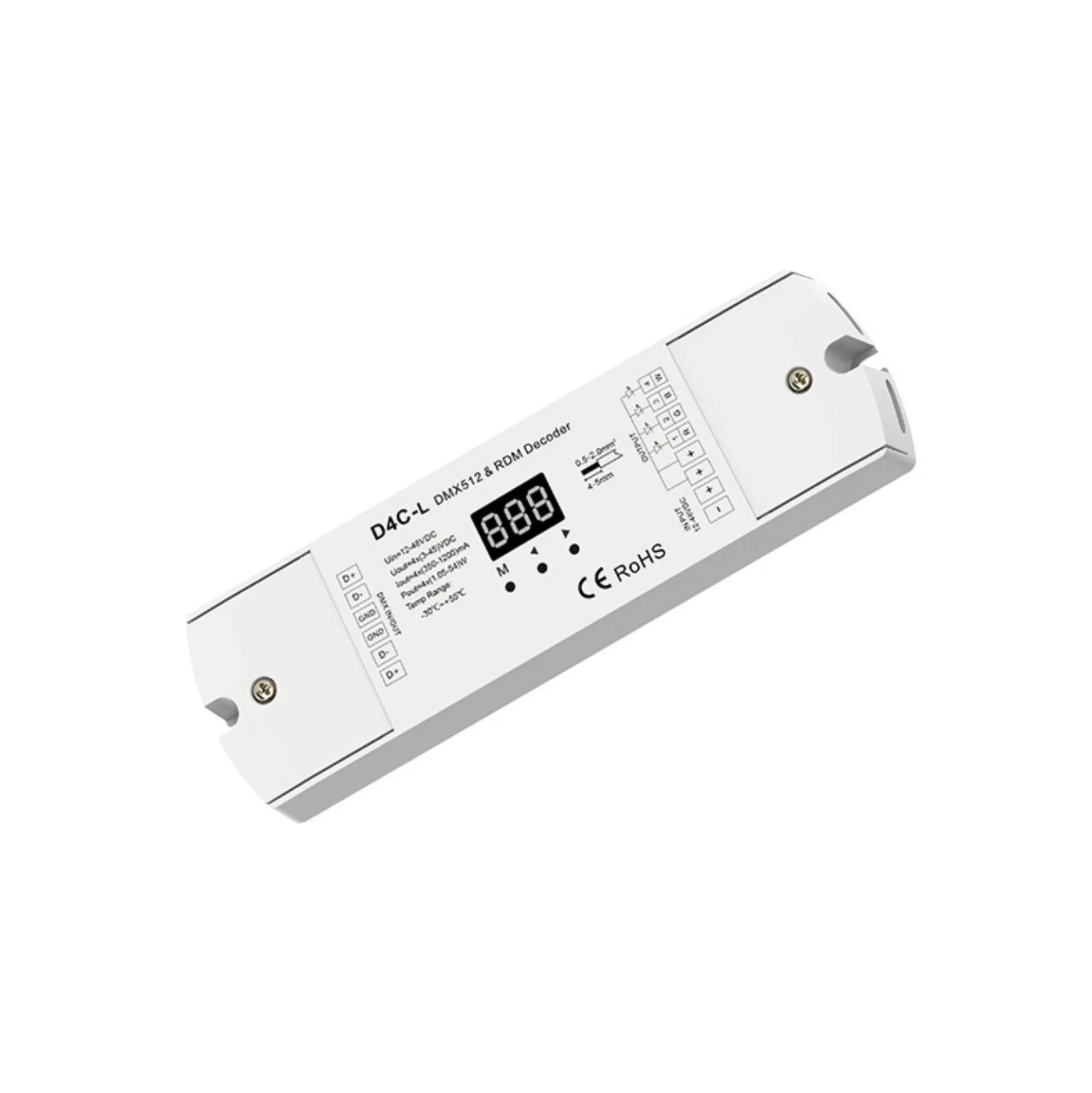 Decodificador DMX512 12-48V DC - 350-1200mA/canal - 4 Canales