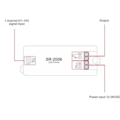 Descodificador 0-10V Dimmer 12-36V - 1CH/8A