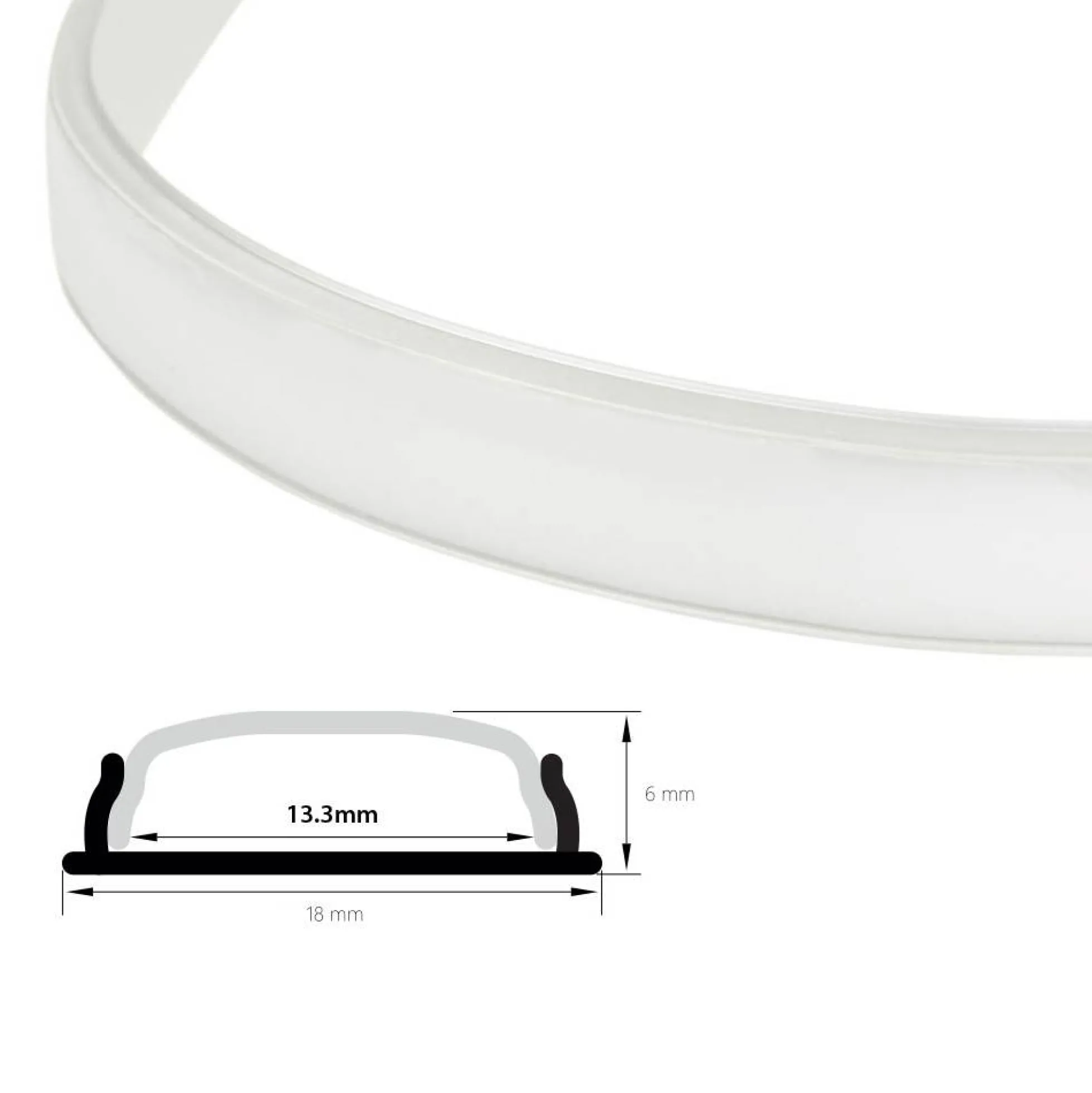 Difusor opal 18mm para perfil flexible moldeable 18x6mm (2m)