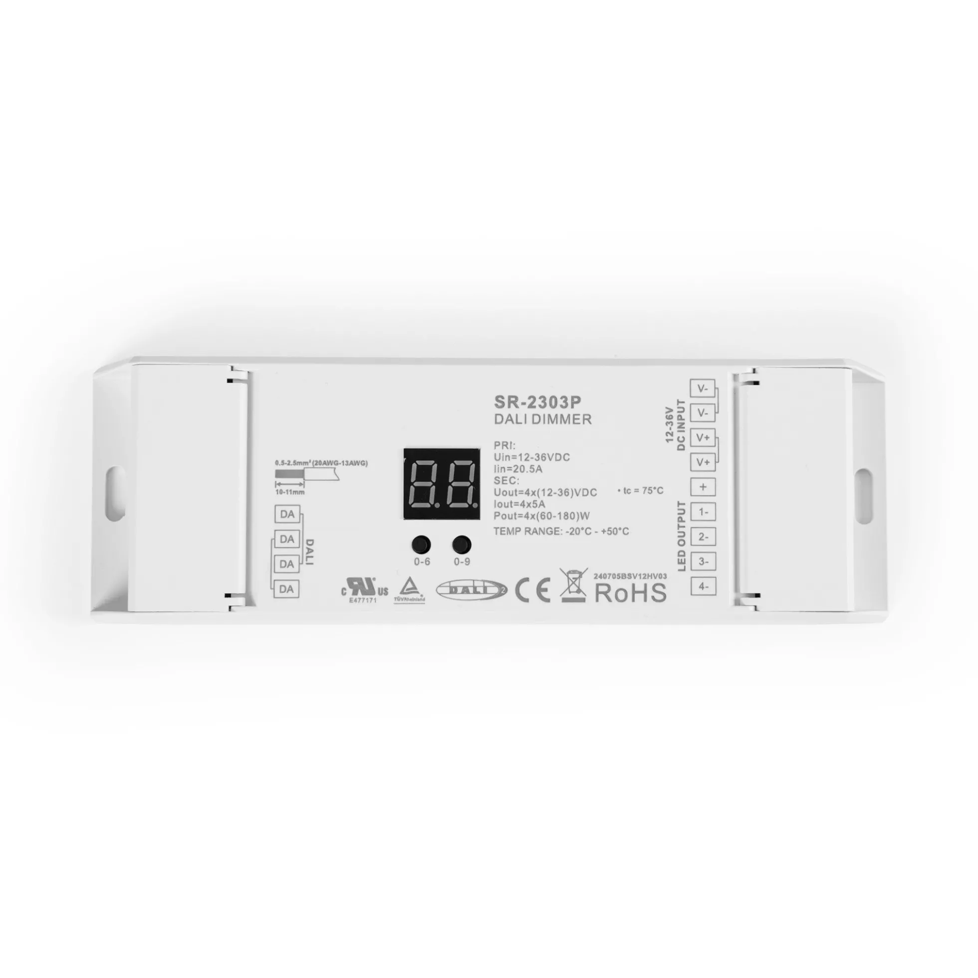 Dimmer DALI2 - MONO/RGB/RGBW - 12-36V - 4 CH x 5A