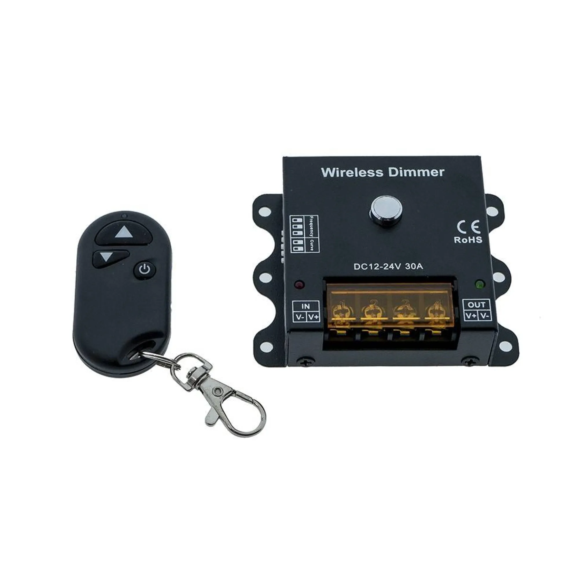Dimmer PWM wireless de frecuencia y curva de regulación ajustables 12/24V 30A