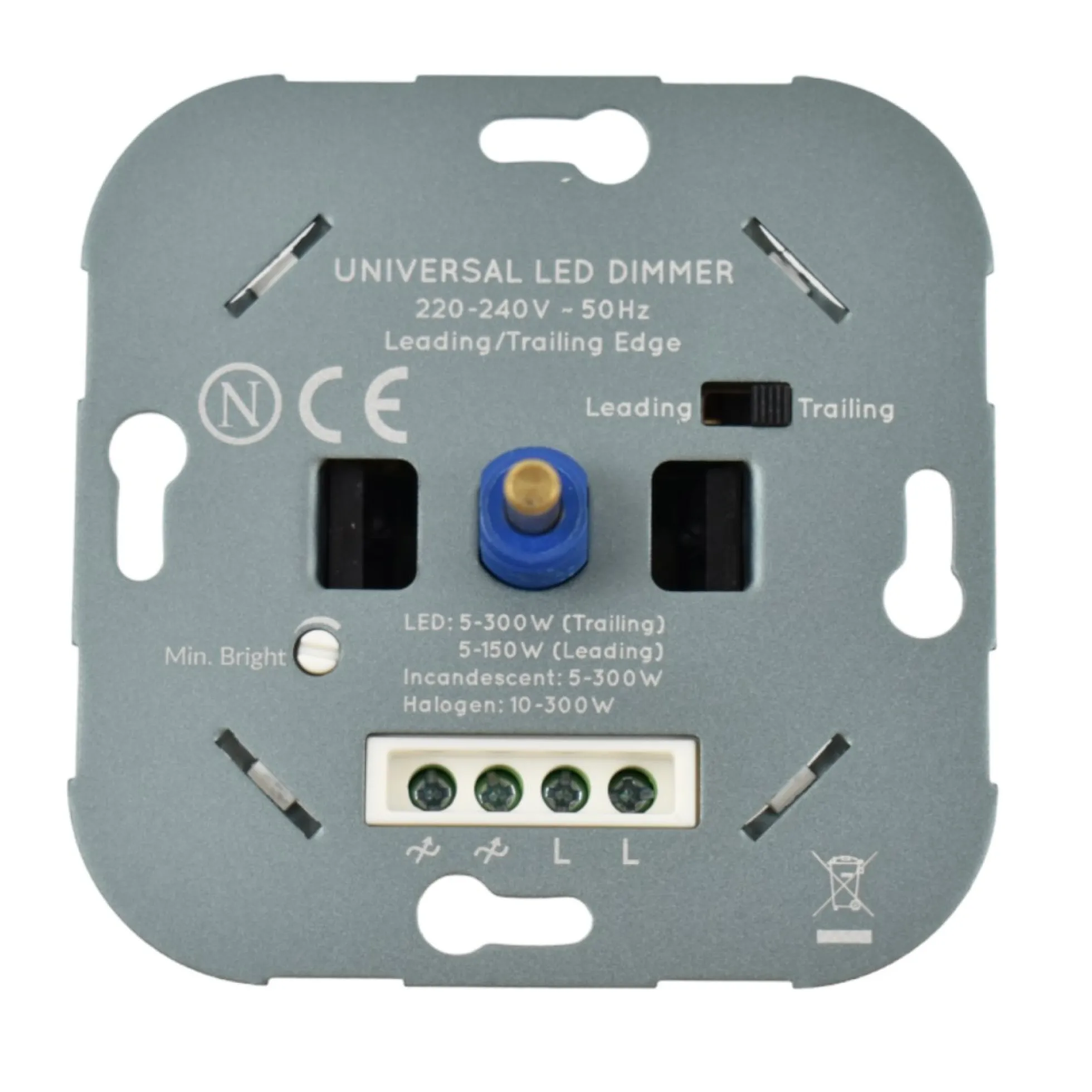 Dimmer Triac 300W - Regulación leading/trailing edge - Función encendido/apagado