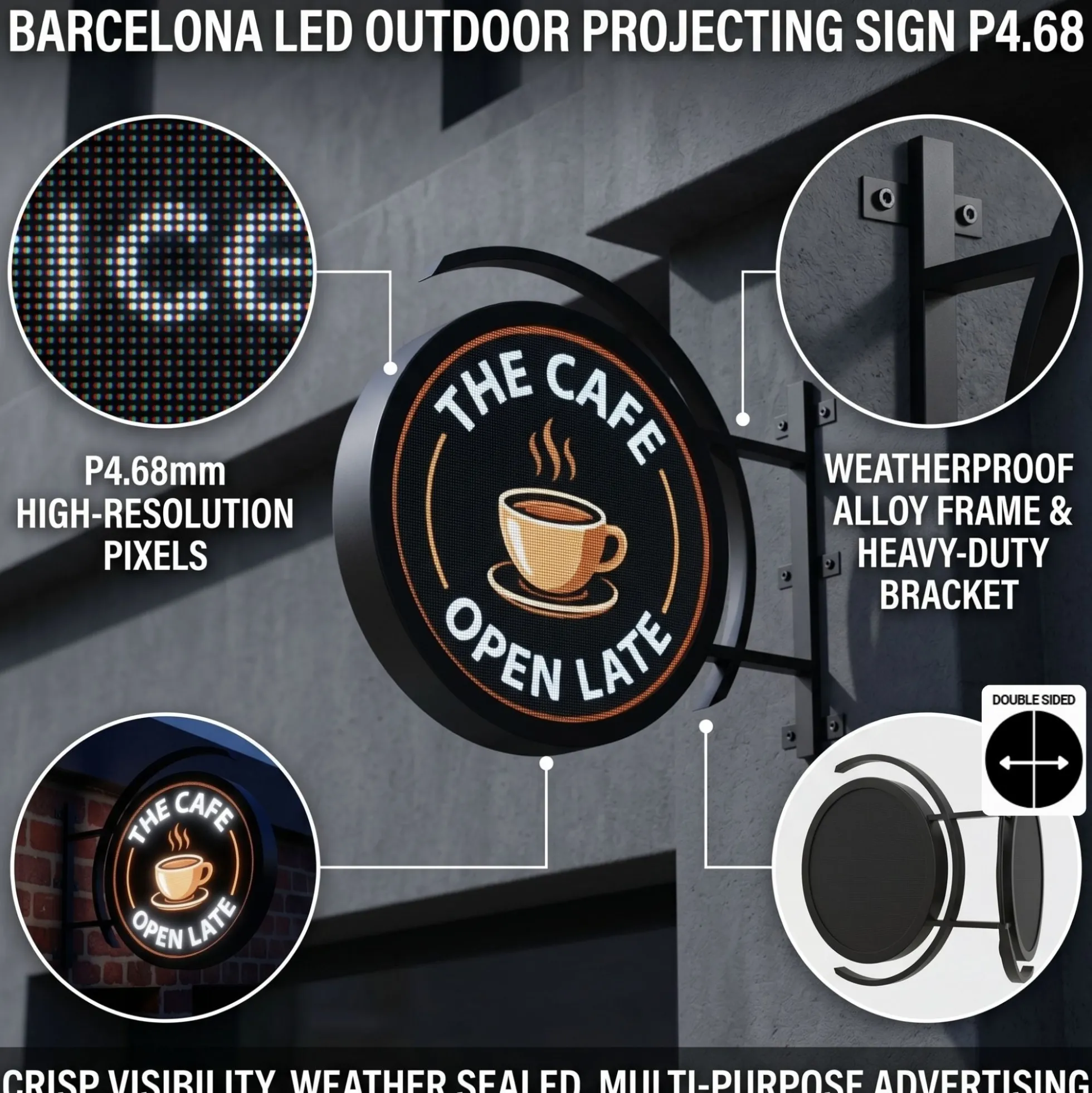 Display Banderola LED publicitario exterior P4.68mm