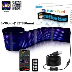 Display LED flexible programable - 89 x 19 cm - USB + Bluetooth + mando a distancia