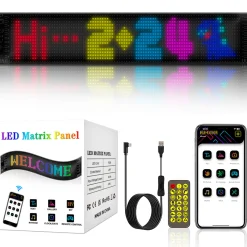 Display LED flexible programable - 12 x 59,5 cm - USB + Bluetooth + mando a distancia
