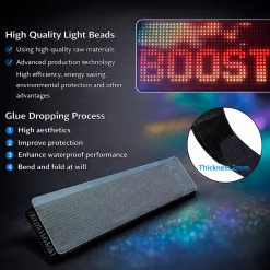 Display LED flexible programable - 12 x 59,5 cm - USB + Bluetooth + mando a distancia
