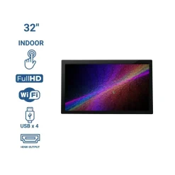 Display publicitario - Digital Kiosk 32" - Pantalla Táctil - Interior - Soporte de pared