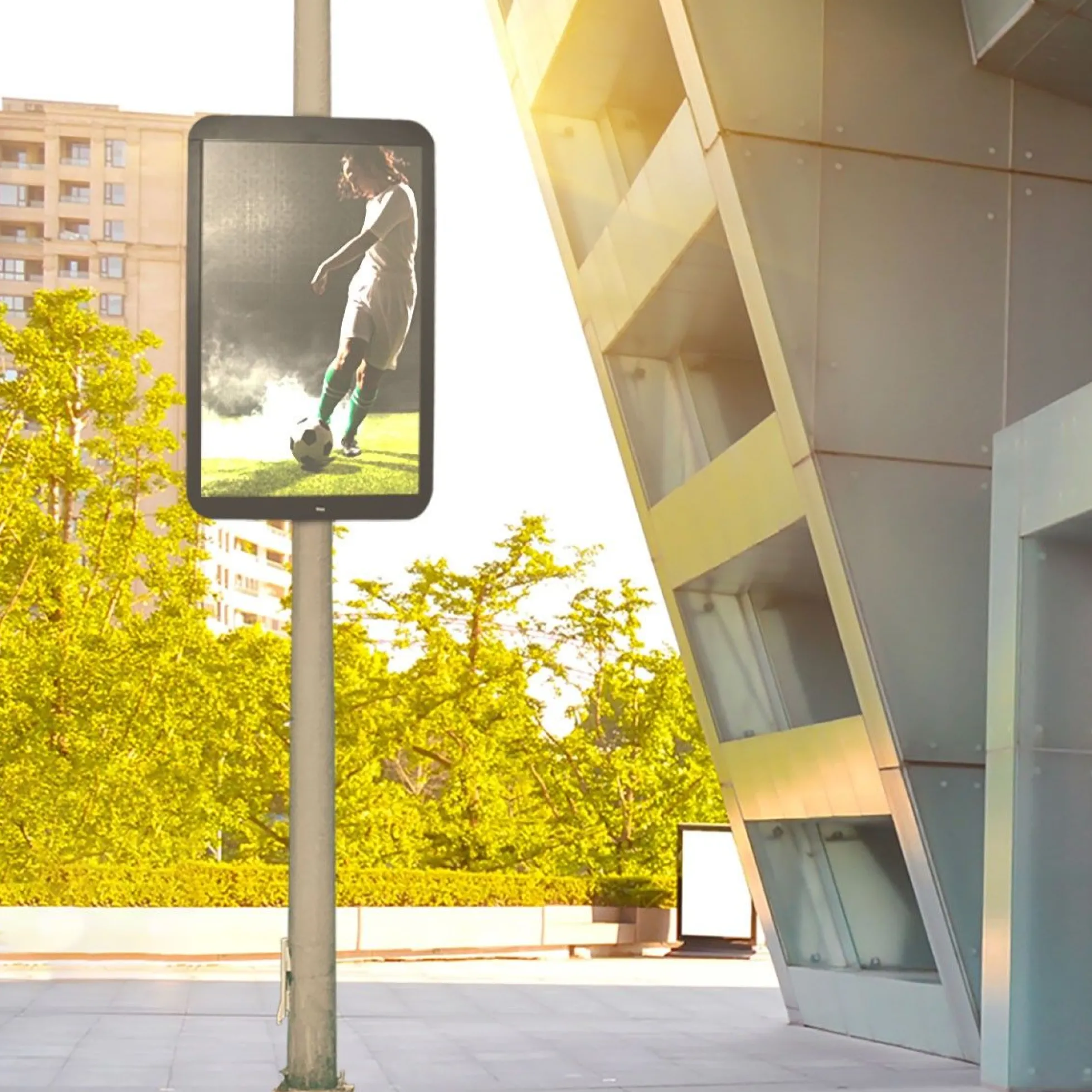 Display publicitario LED para postes de iluminación - Uso exterior - P4mm - 148 x 86,5cm
