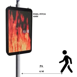 Display publicitario LED para postes de iluminación - Uso exterior - P4mm - 148 x 86,5cm