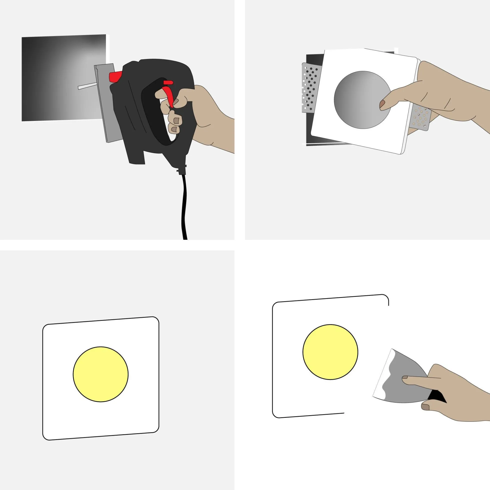 Downlight cuadrado de escayola "MUR" - Trimless - 1 x GU10