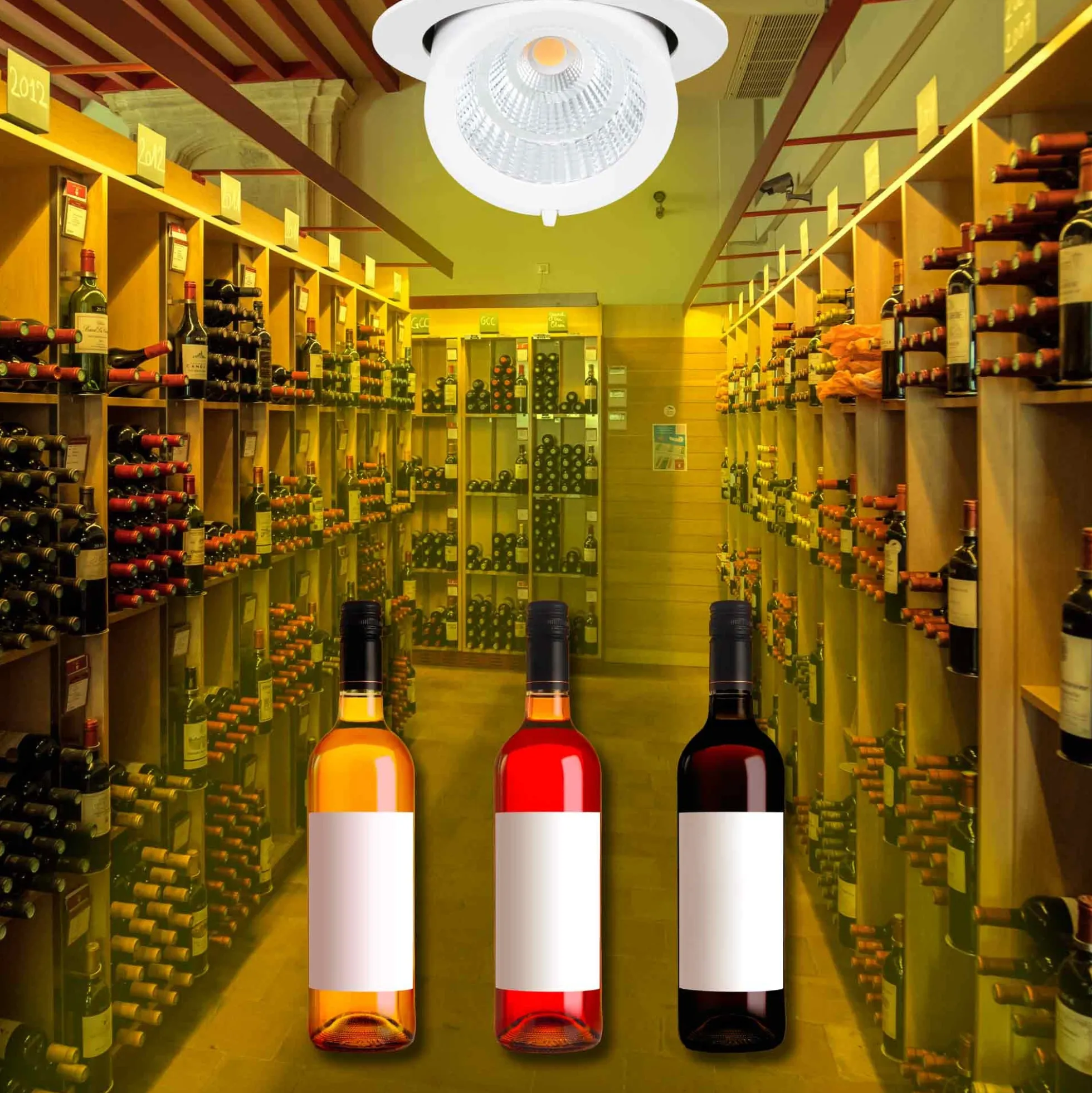Downlight LED basculante empotrable - Chip especial para oro y vino - 40W