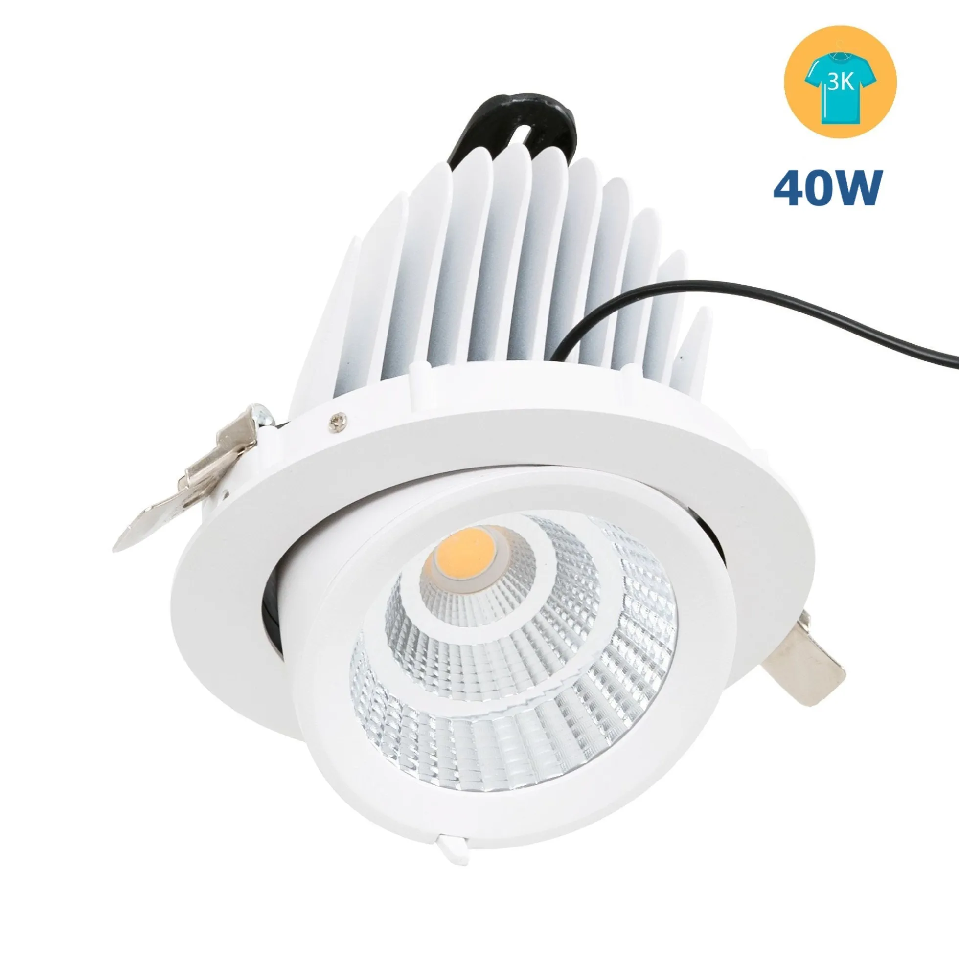 Downlight LED basculante empotrable - Chip especial para moda y retail - 40W